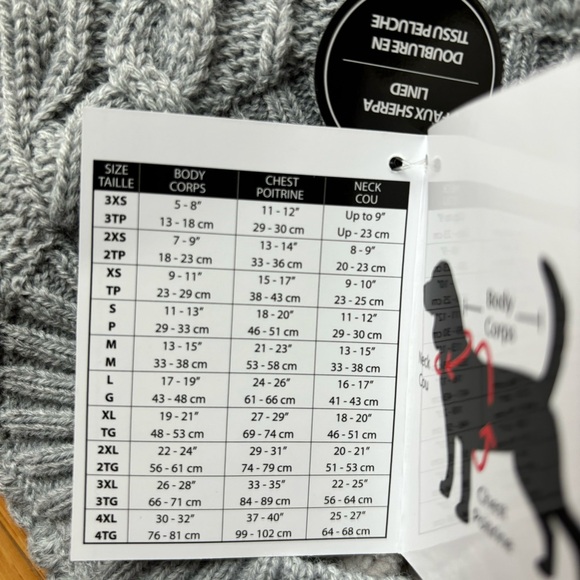 NWT Bailey & Bella Cable Knit Dog Sweater - Picture 4 of 5